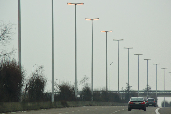 Beleuchtung Autobahn in Belgien