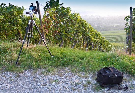 Fotoausrüstung am Weinberg