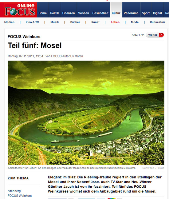 Referenz: Focus Online - Weinkurs Mosel