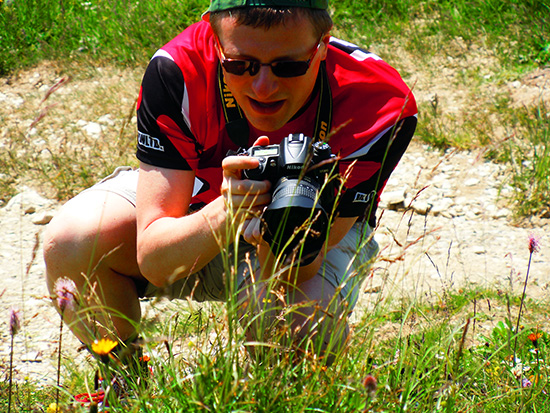 Beim fotografieren von Blumen