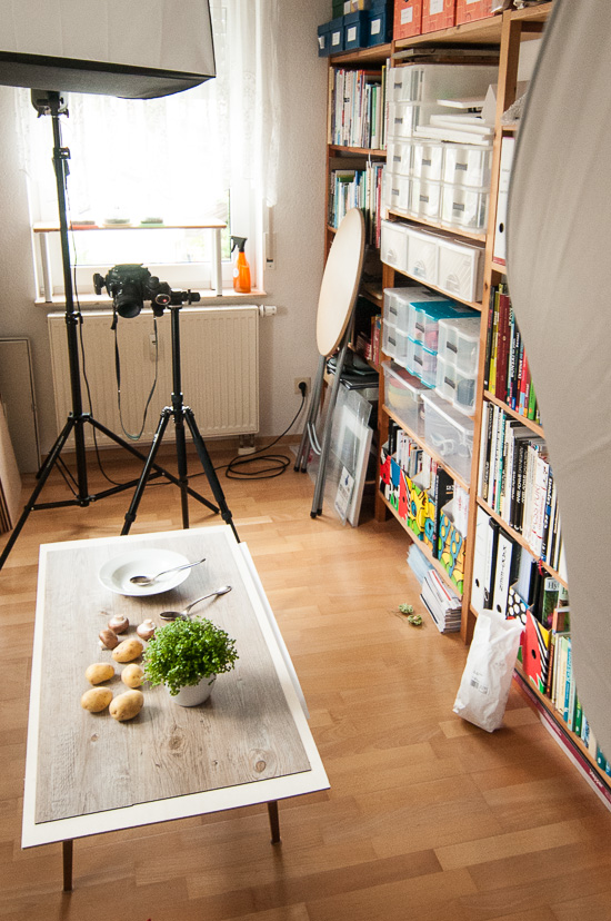 Set- und Lichtaufbau beim Foodshooting