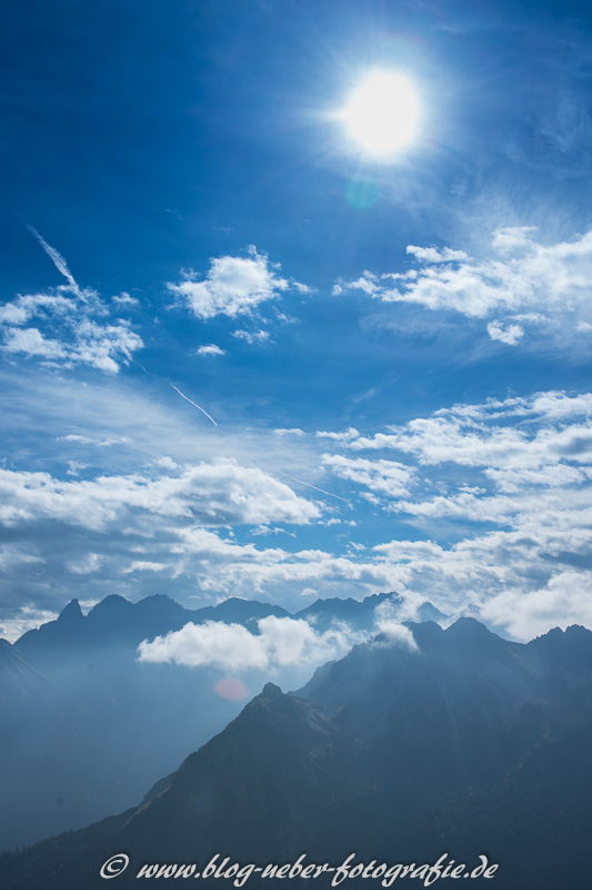 Blick vom Fellhorn auf die Allgäuer Gipfel