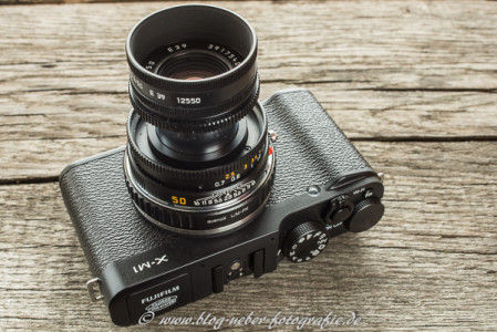 Fujifilm X-M1 Kamera mit Leica M Objektiv