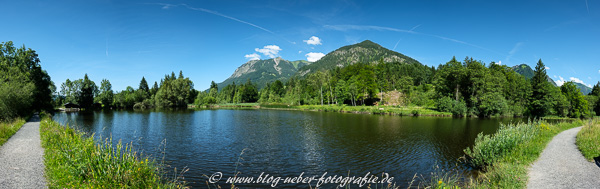 Panorama Moorweiher mit Schattenberg bei Oberstdorf