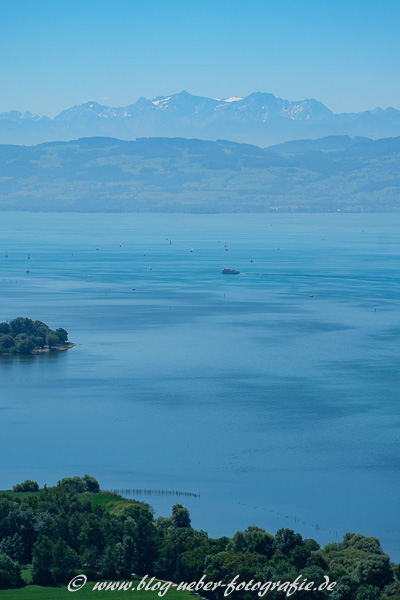 Blick über den Bodensee auf den Säntis