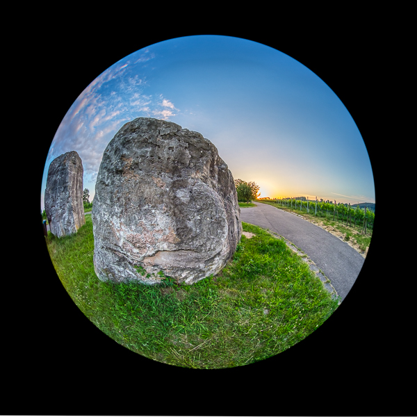 Felsen im Weinberg - mit Laowa 4mm Fisheye