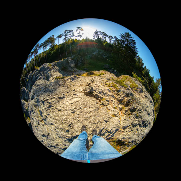 Selbstportrait von einem Wental-Felsen